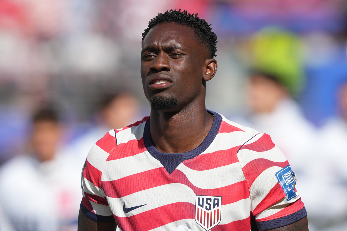 Jul 1, 2026; Santa Clara, California, USA; United States of America forward Folarin Balogun (20) before a Round of 32 match of the 2026 FIFA World Cup against Bosnia and Herzegovina at San Francisco Bay Area Stadium. Mandatory Credit: Darren Yamashita-Imagn Images