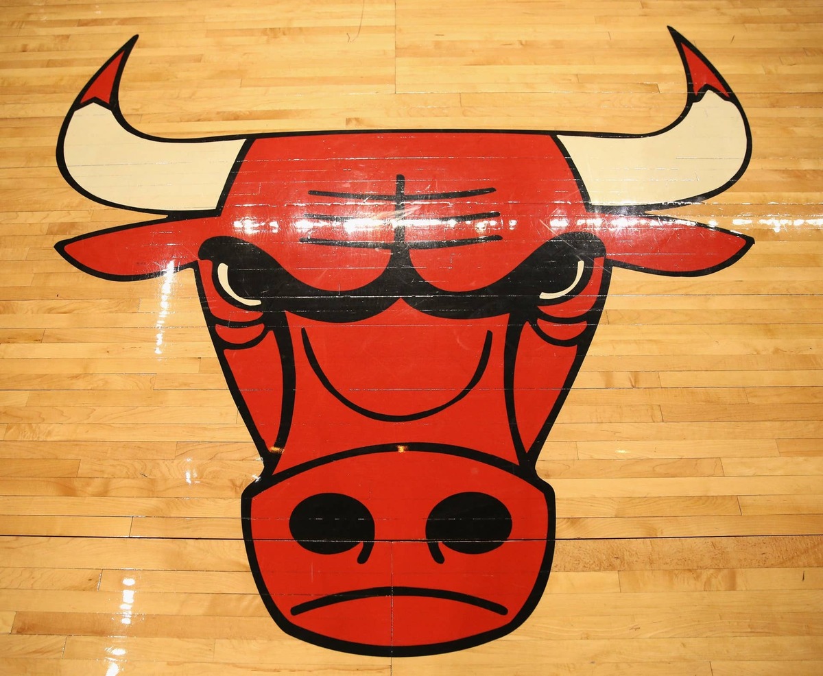  Video of Bulls logo on court. 
