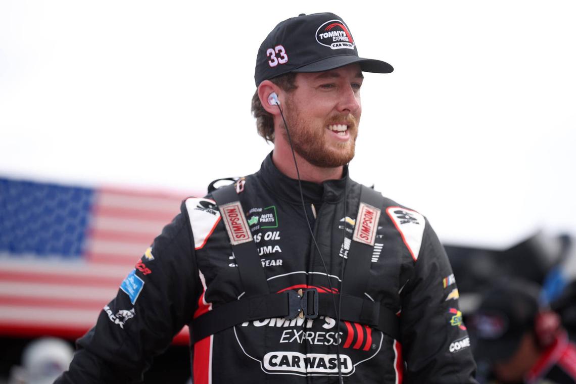  Cleetus McFarland waits on pit road at Rockingham during his double-duty weekend. (Photo by James Gilbert/Getty Images)