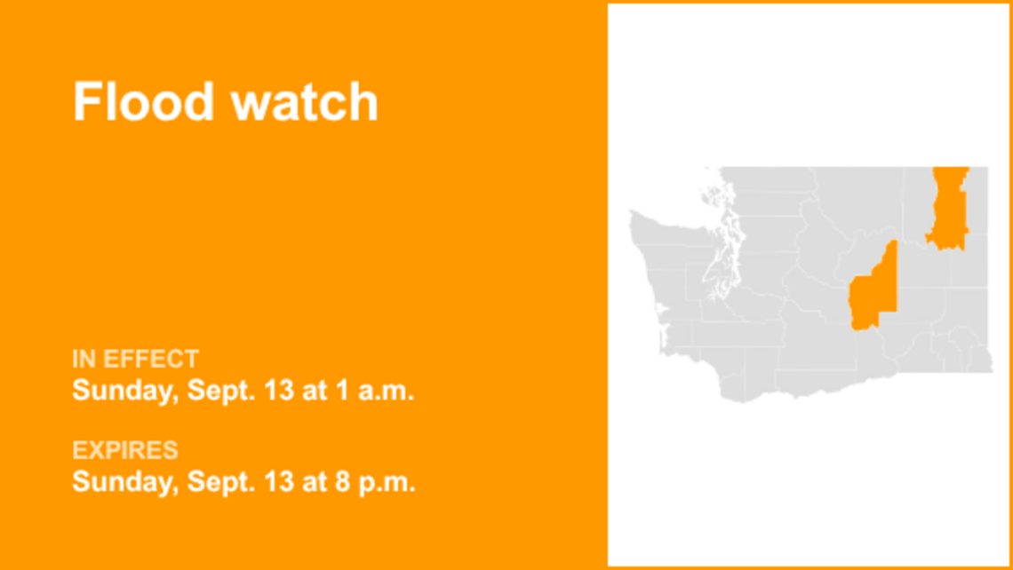 UPDATE: Flood watch previously issued for Eastern Washington will expire at 8 p.m. 