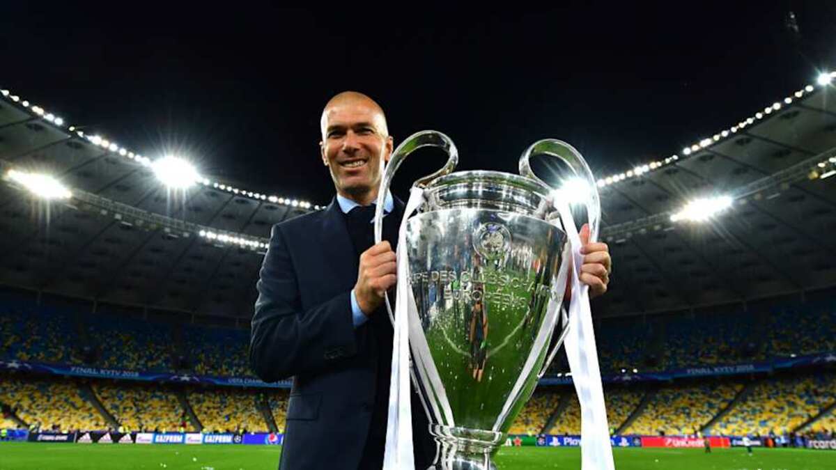  Rumor has it Zinedine Zidane, the only manager in history to win three Champions League titles in a row, has already agreed to take over France. | Stuart Franklin/UEFA/Getty Images 