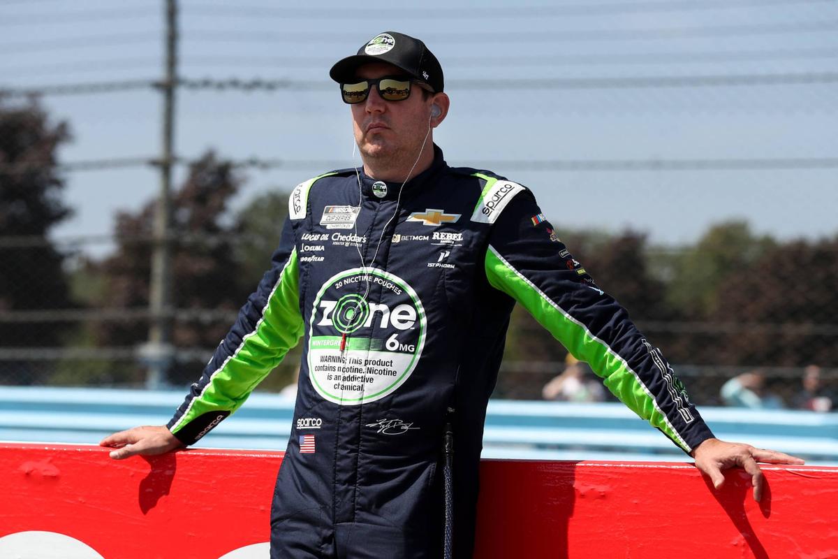  NASCAR Cup Series driver Kyle Busch stands on pit road during practice and qualifying for the Go Bowling at The Glen at Watkins Glen International. Matthew O'Haren-Imagn Images