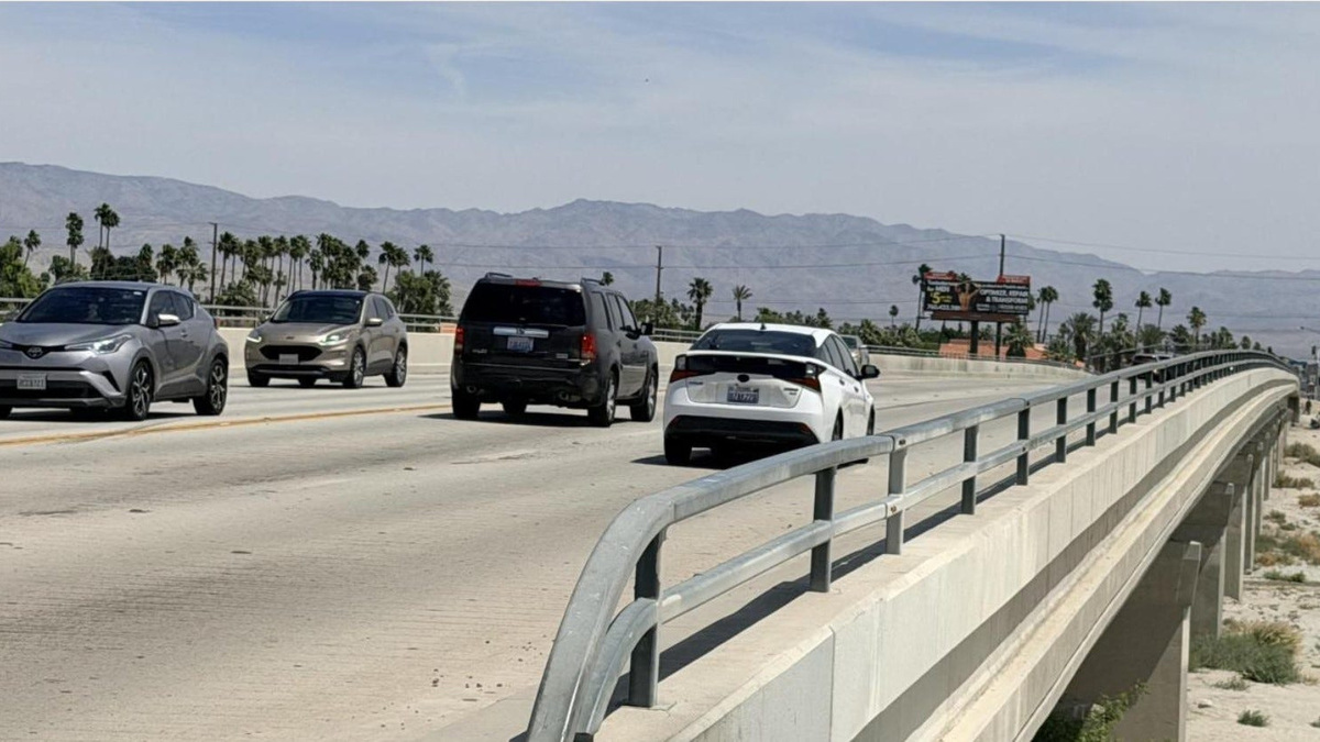 The Ramon Road Bridge connects Palm Springs and Cathedral City.