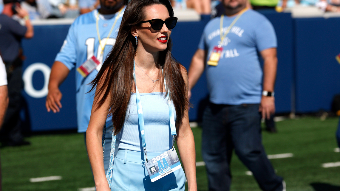 Jordon Hudson Trades Snakeskin for a Jumpsuit While Supporting Bill Belichick 