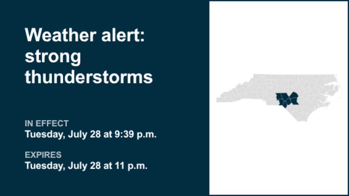 UPDATE: Expect strong thunderstorms in Eastern North Carolina until early Wednesday 