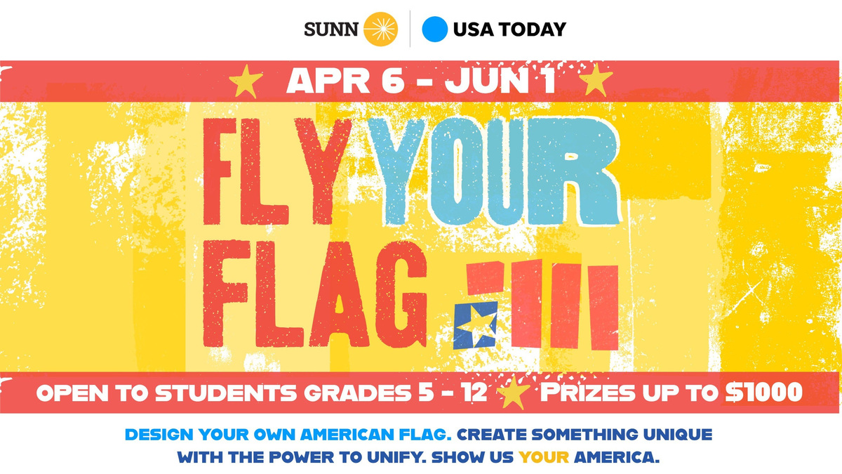 Nearly 850 students across the country participated in flag design civics contest. First place winners will receive $1,000.