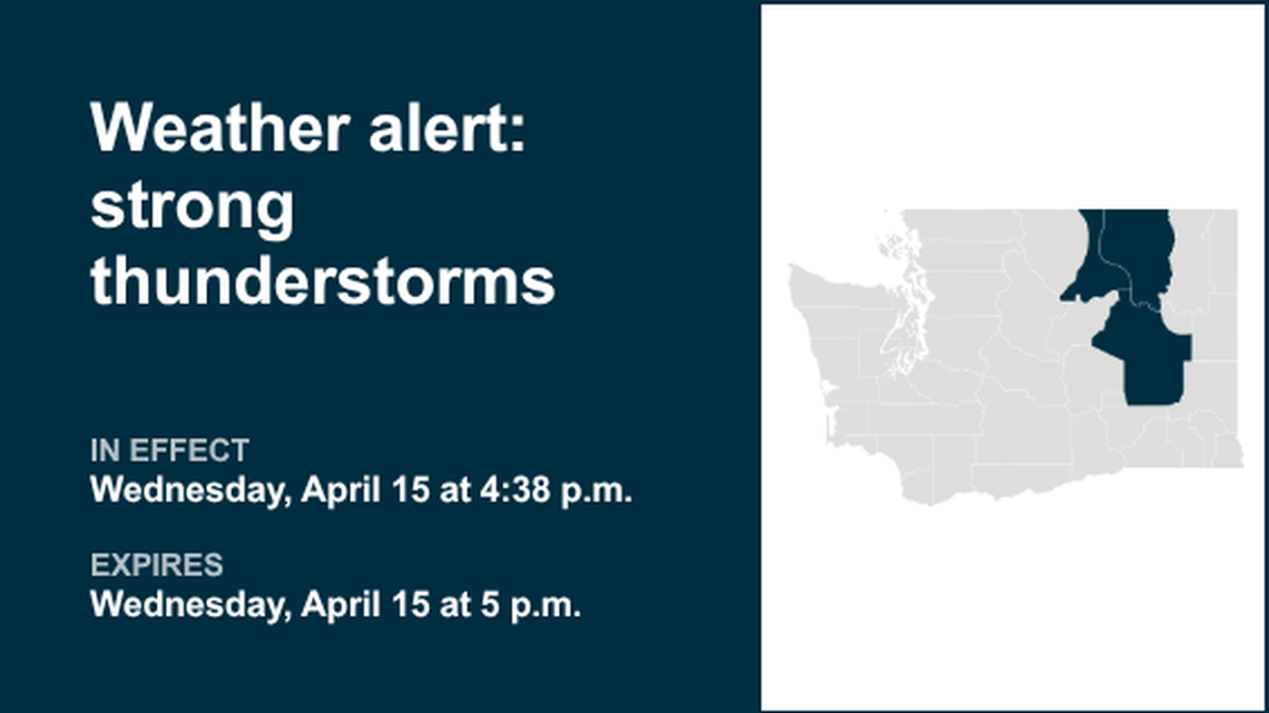 Weather alert for Eastern Washington early Wednesday evening - gusts may reach 40 mph 