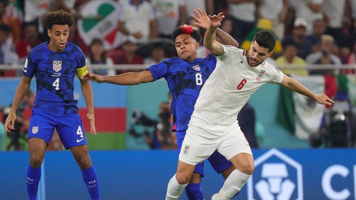  The USMNT and Iran played each other in the group stage of the 2022 World Cup in Qatar. | VIRGINIE LEFOUR/BELGA MAG/AFP/Getty Images 