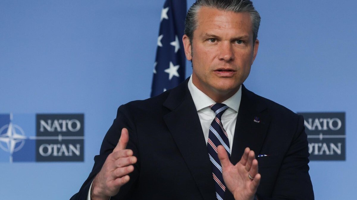 U.S. Defense Secretary Pete Hegseth told a meeting of fellow NATO defense ministers in Brussels on Thursday that the Pentagon would be launching a review of U.S. forces deployed in Europe as part of a reboot of the alliance -- but that they would be consulted. Photo by Olivier Hoslet/EPA