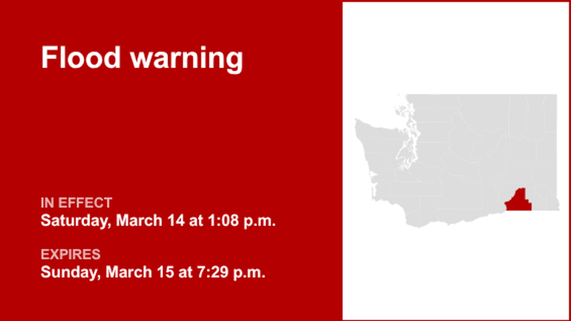 Flood warning for Walla Walla County until Sunday evening - minor flooding is expected 