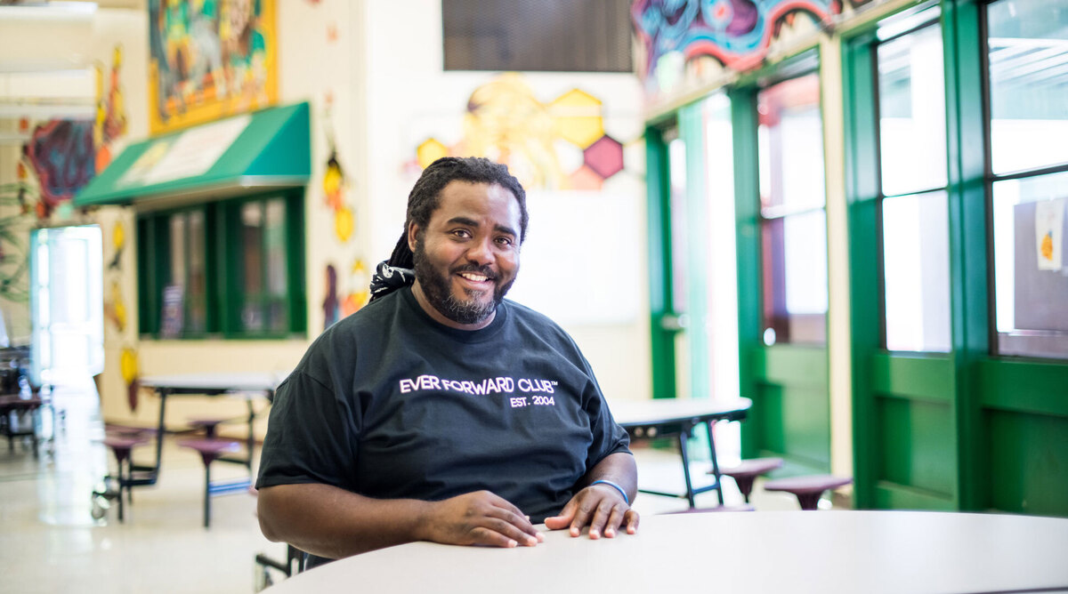  Ashanti Branch at an empty Fremont High School. Ashanti graduated from Fremont and later became a dean there. Credit: (Beth LaBerge/KQED)