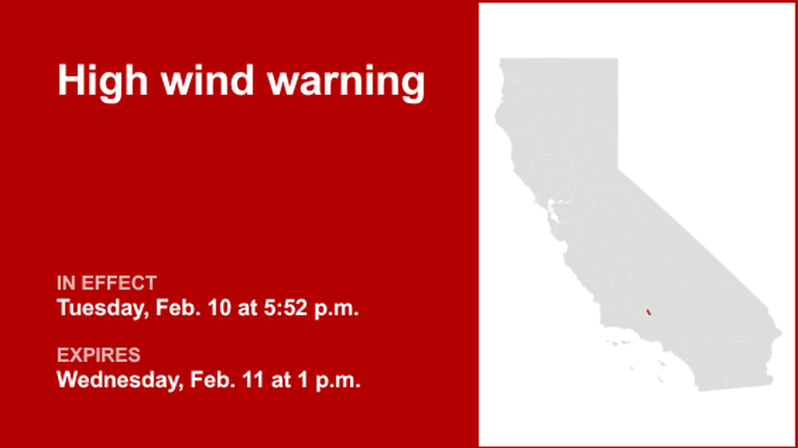 UPDATE: The current high wind warning for Grapevine will be expiring at 1 p.m. 