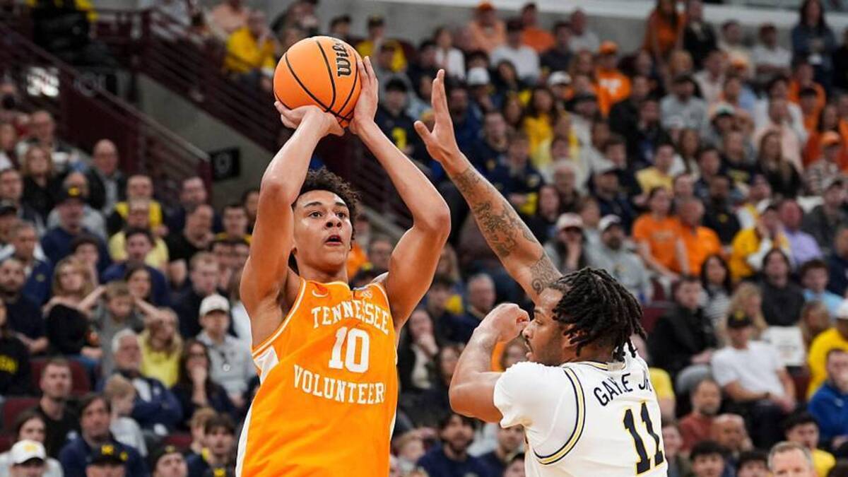  Tennessee forward Nate Ament is one of the most polarizing players in this draft class, but we project him to have a career like Tobias Harris if he meets his potential. | Brianna Paciorka/News Sentinel / USA TODAY NETWORK via Imagn Images 