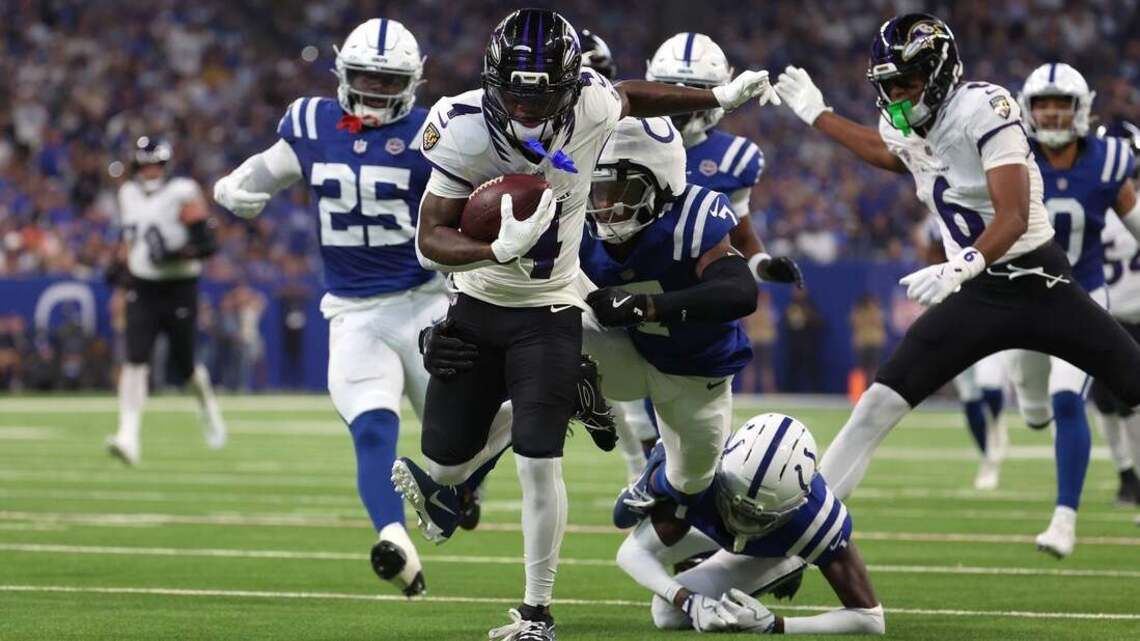 Ravens WR Zay Flowers' 150-yard first half ends with hamstring injury 