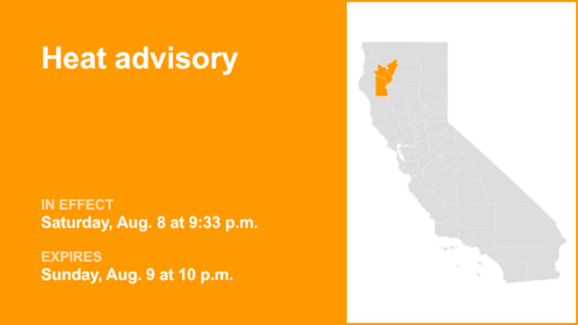 UPDATE: Heat advisory previously issued for Northern California will expire at 10 p.m. 