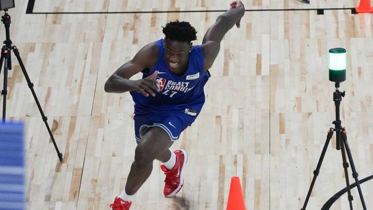  AJ Dybantsa participates in the 2026 NBA draft combine in May. | David Banks-Imagn Images 