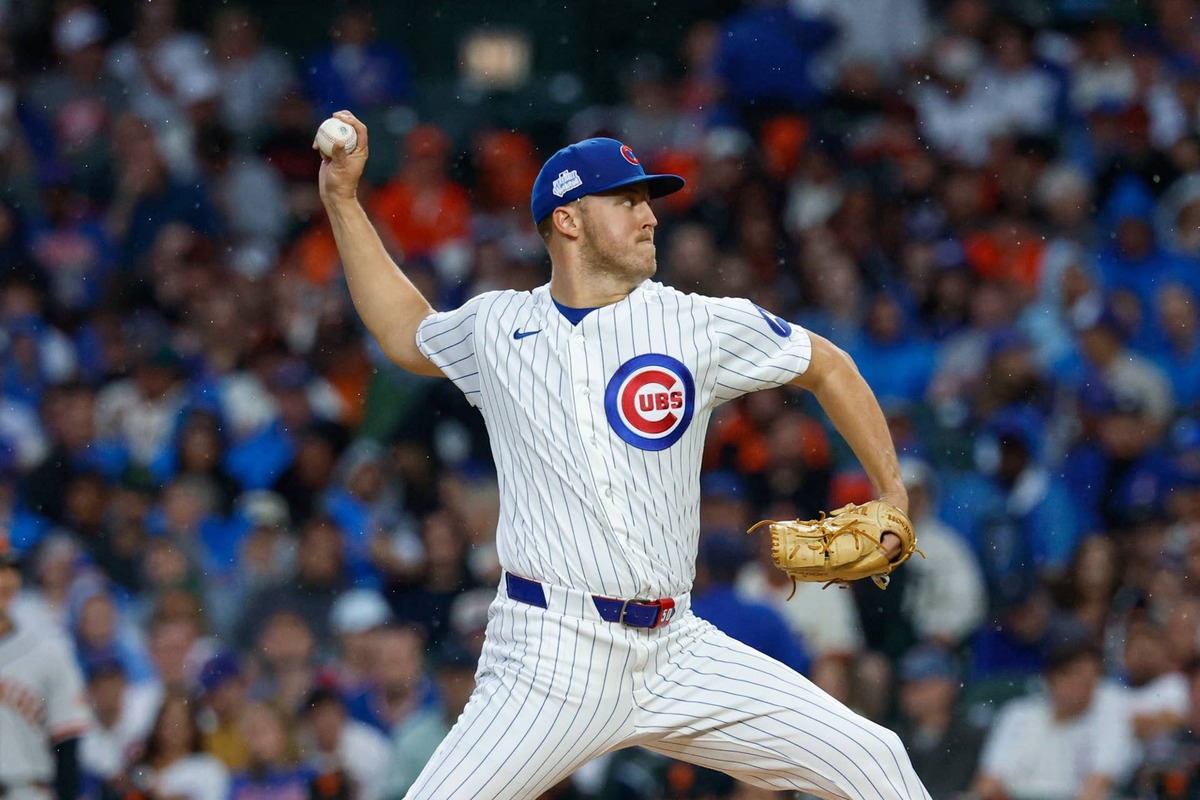  Chicago Cubs starting pitcher Jameson Taillon (50), Kamil Krzaczynski-Imagn Images