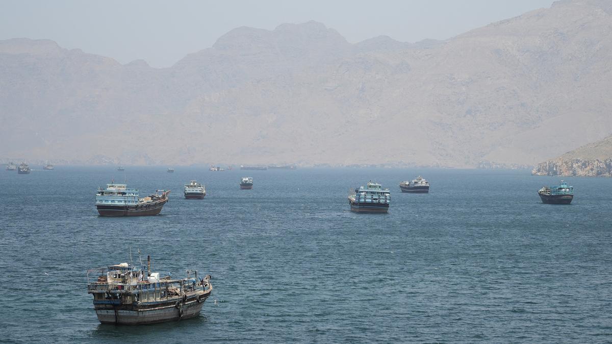 Vessels in the Strait of Hormuz, Musandam, Oman, May 8, 2026. REUTERS/Stringer