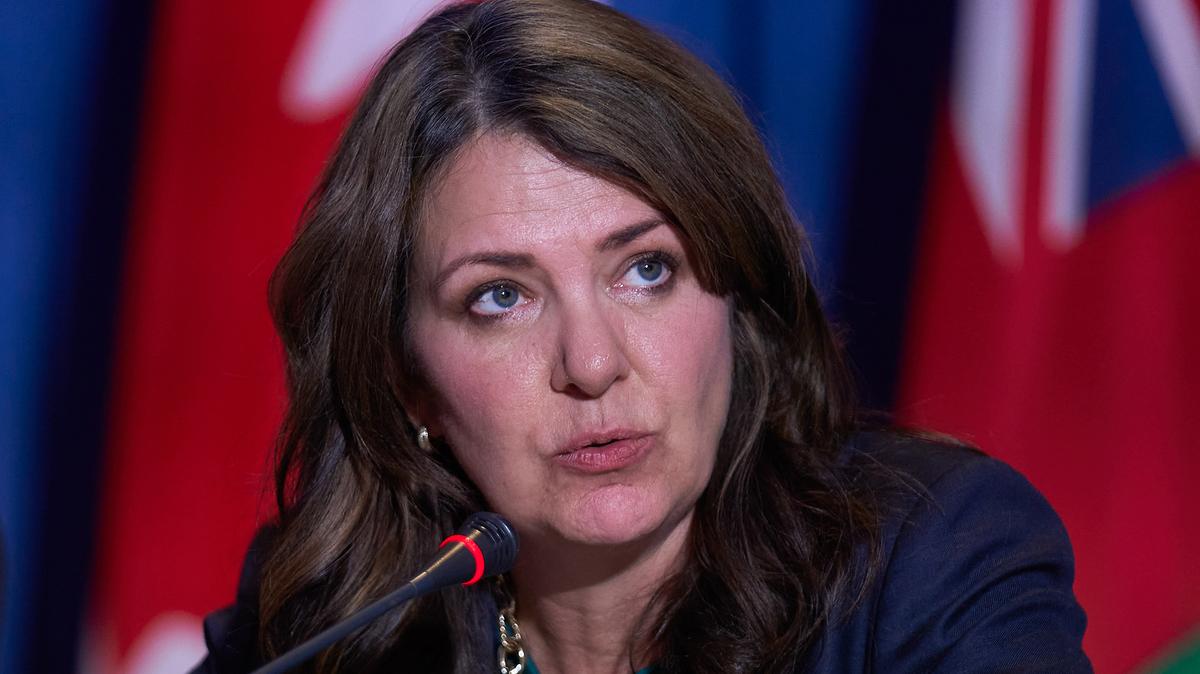 Alberta Premier Danielle Smith speaks during a press conference at Canada's Premiers Conference in Toronto, Ontario, Dec. 16, 2024. (Geoff Robins/AFP via Getty Images/TNS)