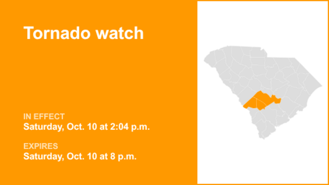 UPDATE: Tornado watch issued for South Carolina Saturday evening 