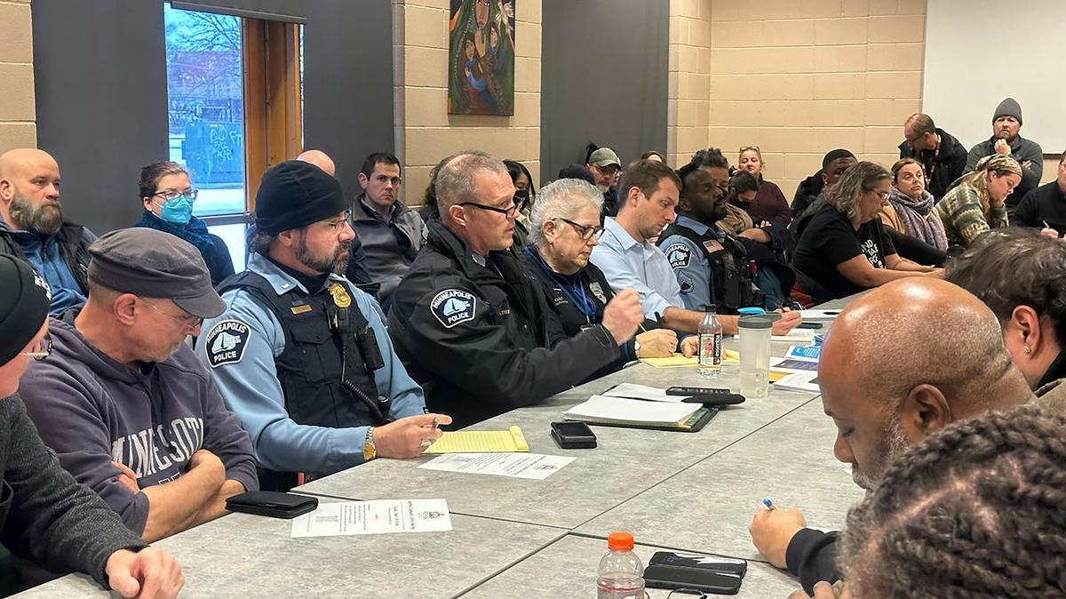 Minneapolis police Inspector Bill Peterson speaks at a monthly community safety meeting for the West Bank Business Association on Tuesday, Jan. 13, 2026. (Louis Krauss/The Minnesota Star Tribune/TNS)