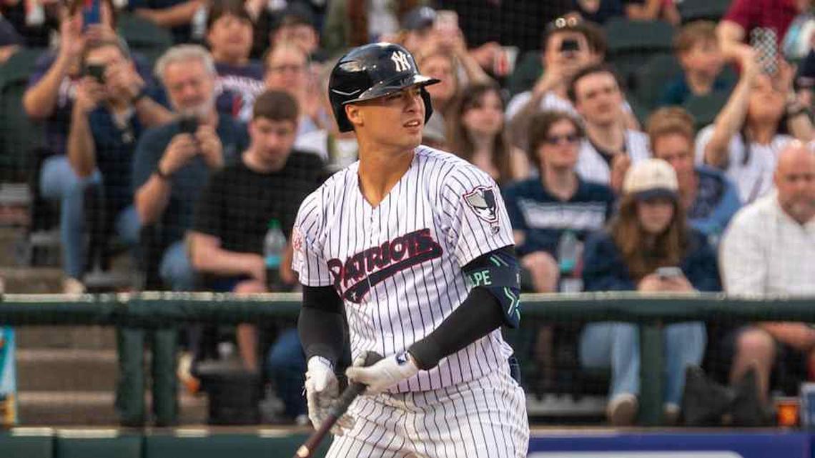  Yankees shortstop Anthony Volpe continued his rehab assignment with the Somerset Patriots at TD Bank Ballpark in Bridgewater on April 17, 2026. | Alexander Lewis / MyCentralJersey / USA TODAY NETWORK via Imagn Images 