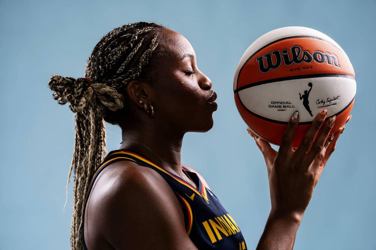  Former Indiana Fever forward Yvonne Ejim poses for a photo. Grace Smith/IndyStar / USA TODAY NETWORK via Imagn Images