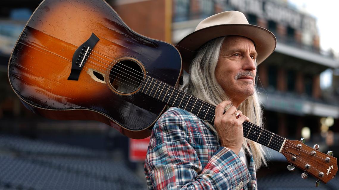 Singer-songwriter Steve Poltz poses for a portrait at Petco Park on April 13, 2026 in San Diego, CA. (K.C. Alfred / The San Diego Union-Tribune)