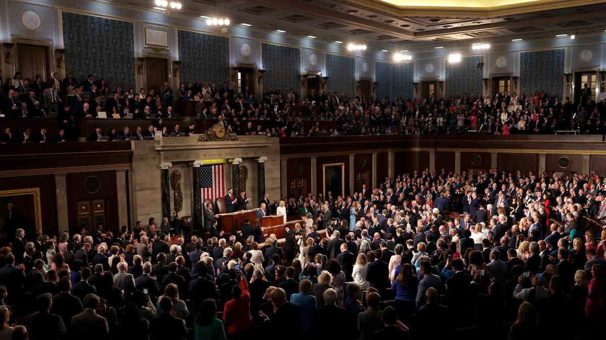Senate. King Charles III addresses members of the US House of Representatives and the US Senate during a joint meeting of Congress, as they mark the 250th anniversary of independence, at the United States Capitol in Washington DC, on day two of the state visit to the US.