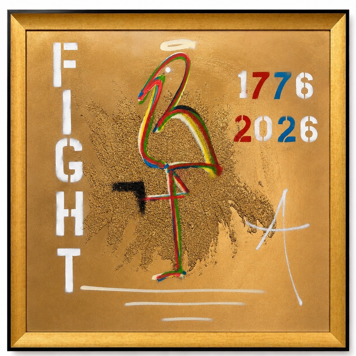  A piece of art by Adam Thompson inspired by the assassination attempt on Trump in Butler, Pennsylvania, in 2024. 