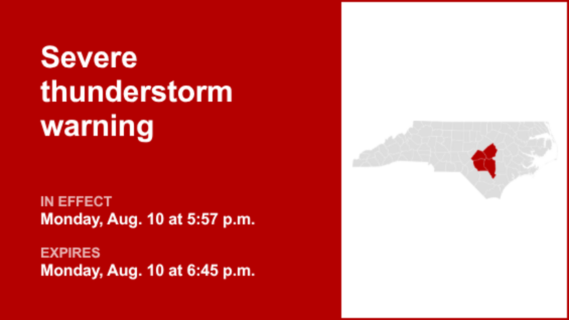 UPDATE: Thunderstorms with damaging winds in Cumberland and Sampson counties Monday 