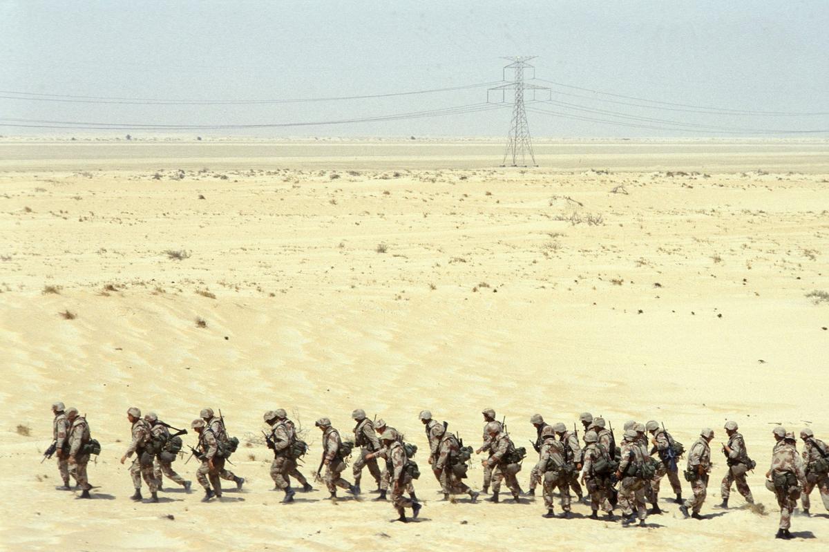  American troops at Dhahran airport in Saudi Arabia during Operation Desert Shield. Eric Bouvet/Gamma-Rapho via Getty Images 