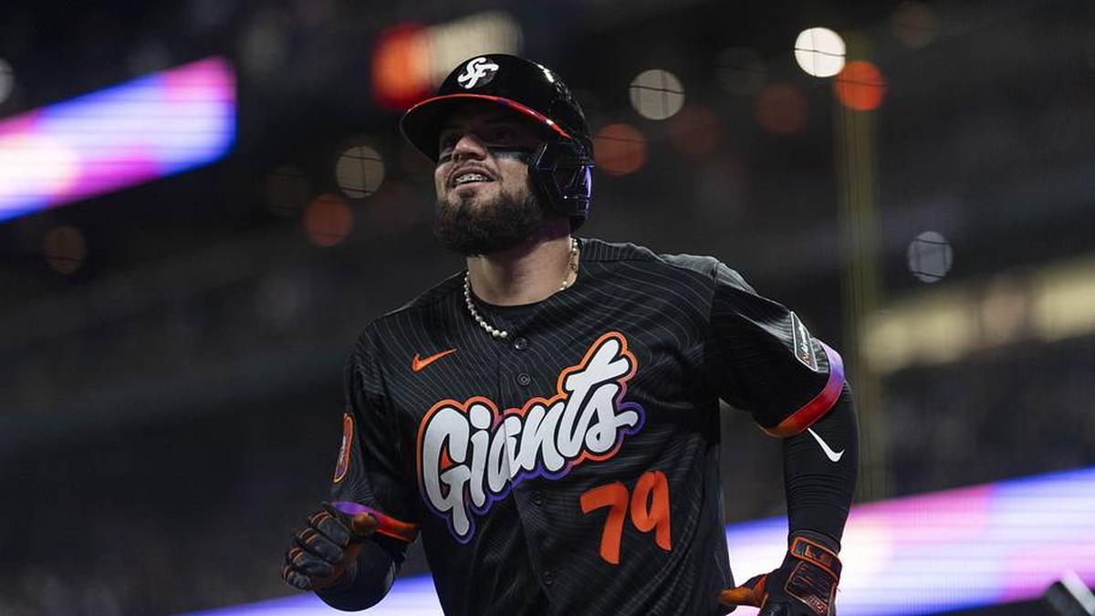  San Francisco Giants catcher Jesus Rodriguez (79) looks on during the seventh inning against the San Diego Padres at Oracle Park. | Stan Szeto-Imagn Images 