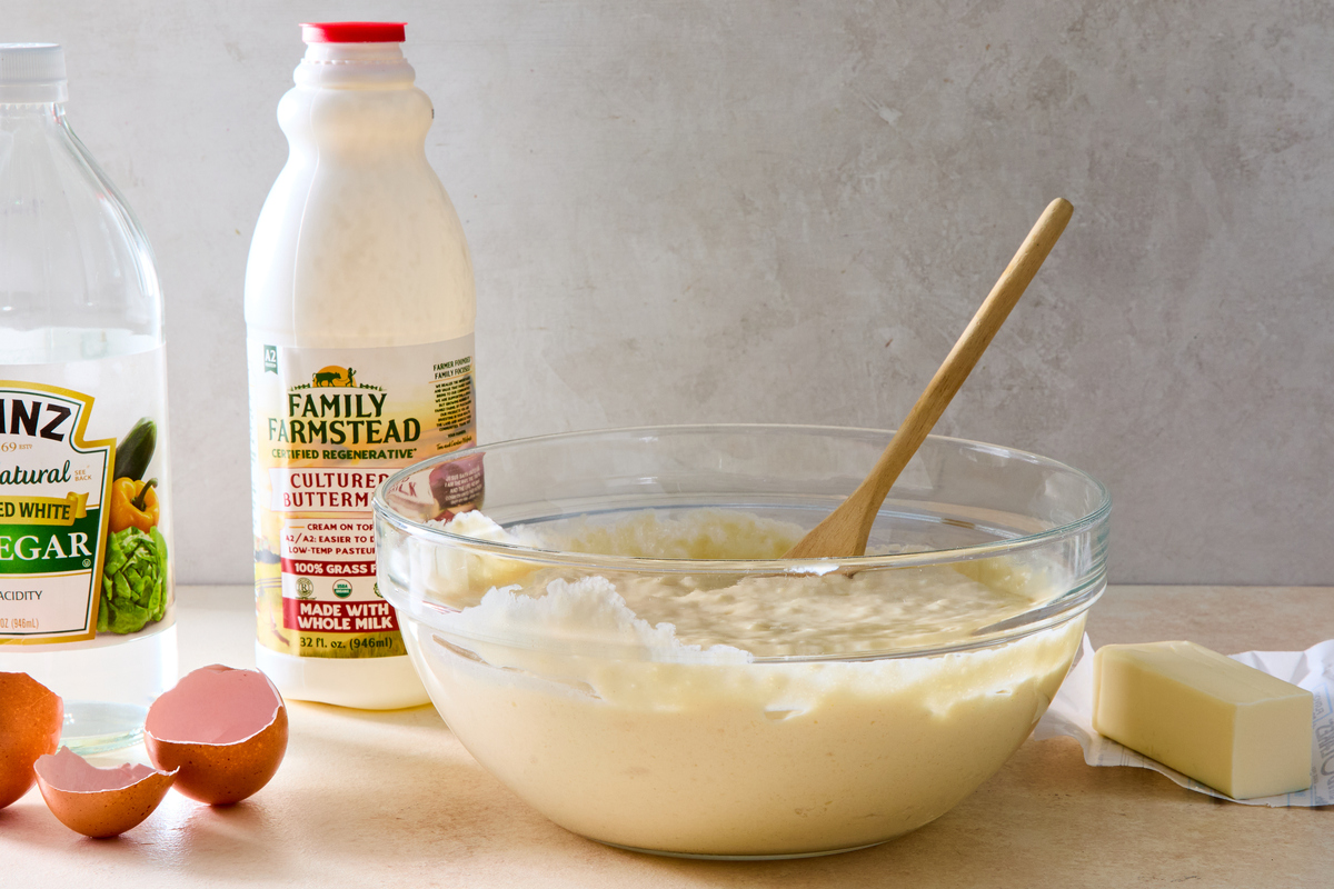 A great pancake batter is a chemistry equation: Acid (buttermilk, lemon juice or vinegar) plus a base (baking soda) equals lift. Food Stylist: Monica Pierini. (Julia Gartland/The New York Times)
