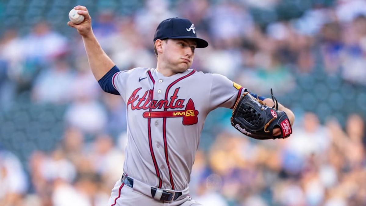  May 4, 2026; Seattle, Washington, USA; Atlanta Braves starter JR Ritchie (60) delivers a pitch during the first inning against the Seattle Mariners at T-Mobile Park. | Stephen Brashear-Imagn Images 