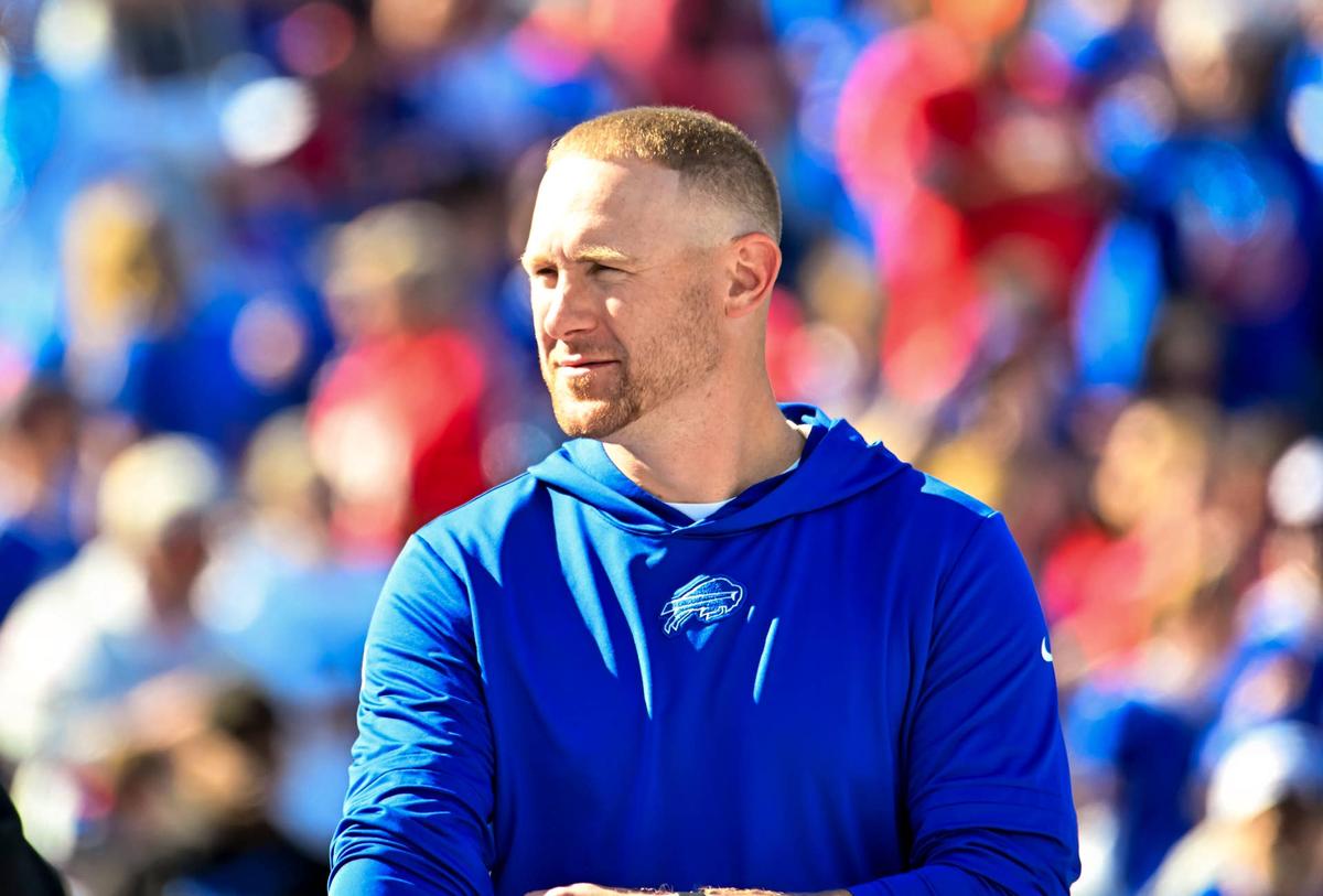  Buffalo Bills head coach Joe Brady. Mark Konezny-Imagn Images