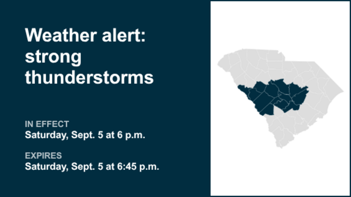 UPDATE: Thunderstorms with nickel-sized hail in Midlands Saturday - gusts up to 55 mph 