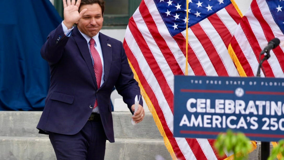 Gov. Ron DeSantis hosts a press conference in Monticello, Florida where he unveiled a statue of Thomas Jefferson on Wednesday, July 2, 2025.