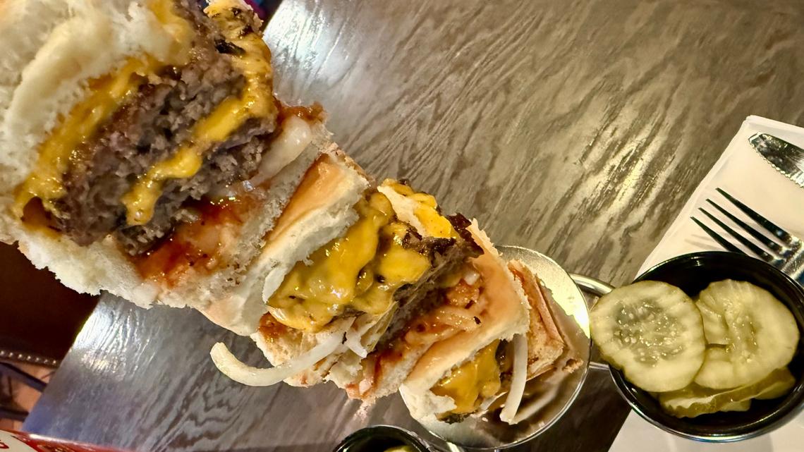 Towers of cheeseburger sliders are available at Red Robin. (Photo by Fielding Buck, The Press-Enterprise/SCNG)