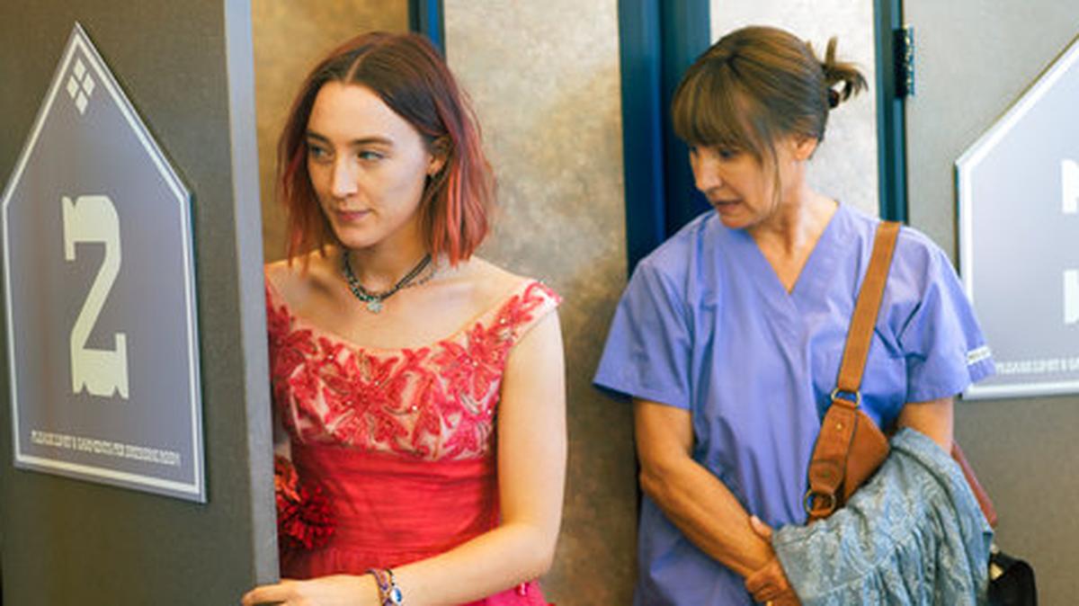 Saoirse Ronan, left, and Laurie Metcalf in a scene from "Lady Bird."