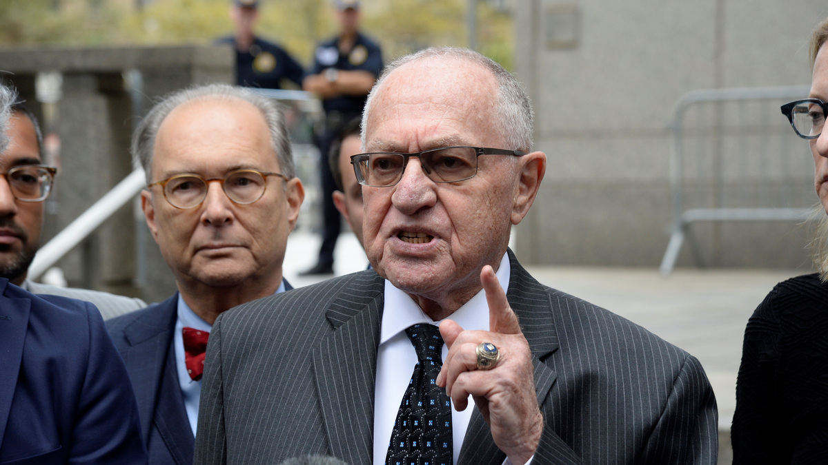 Alan Dershowitz leaves the Manhattan Federal Court in New York, U.S., September 24, 2019. REUTERS/Jefferson Siegel