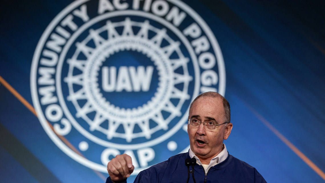UAW President Shawn Fain declares victory in race for second term