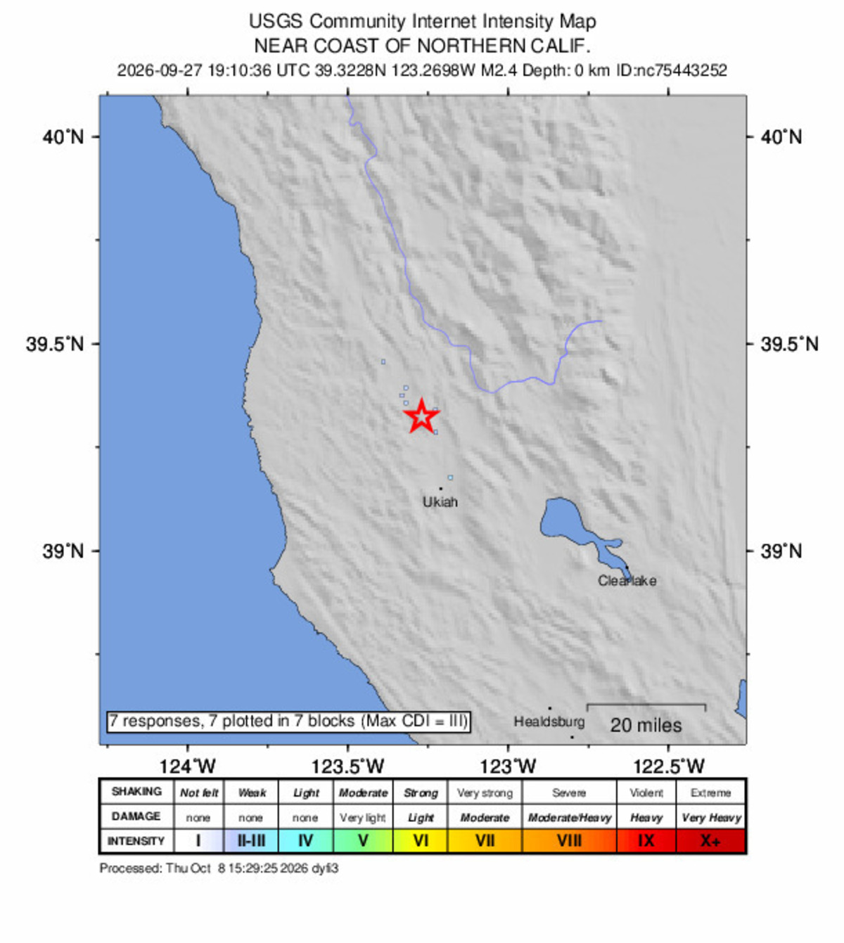 Update: Earthquake of 2.4 magnitude reported close to Redwood Valley ...