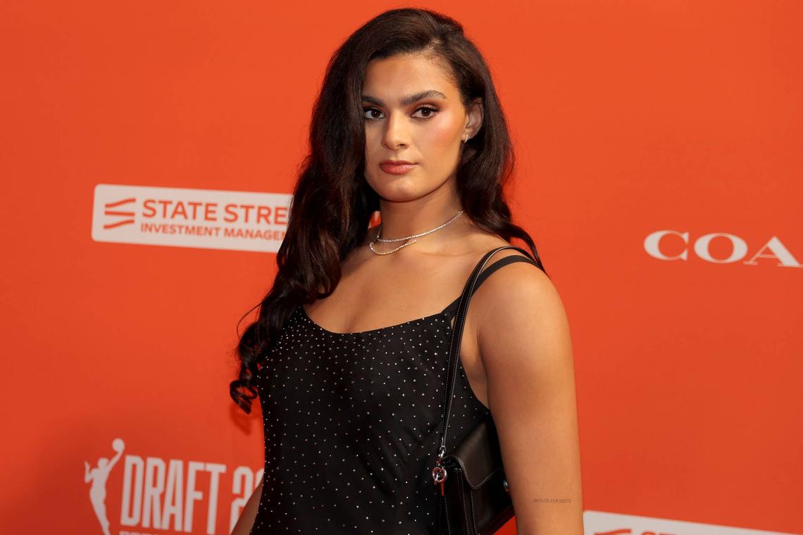  Lauren Betts poses for a photo before the 2026 WNBA Draft Brad Penner-Imagn Images