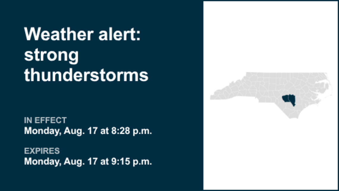 Be prepared for strong thunderstorms in Cumberland and Sampson counties Monday night 