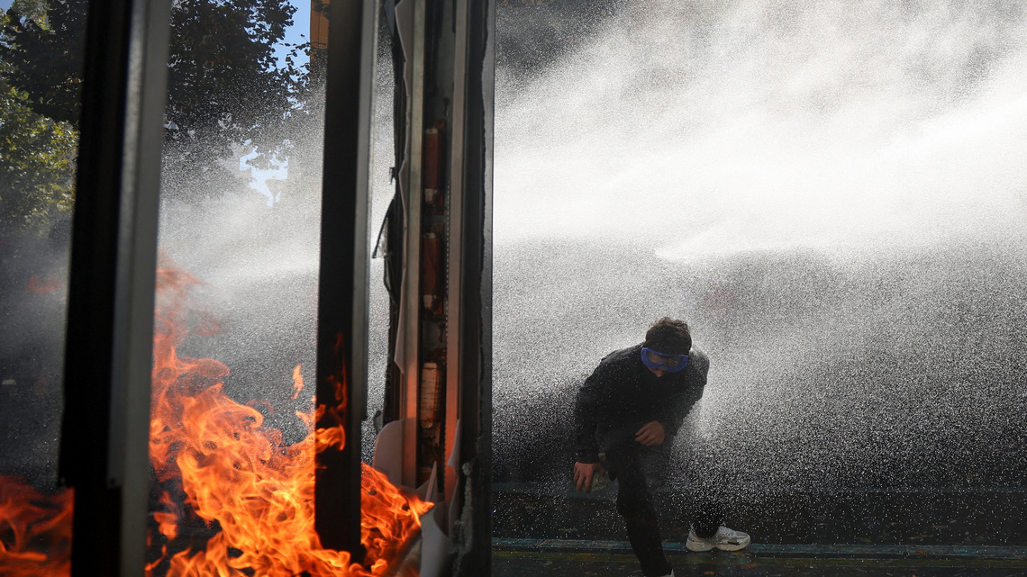 Banks, buildings burn as Albania's capital Tirana erupts into student violence 