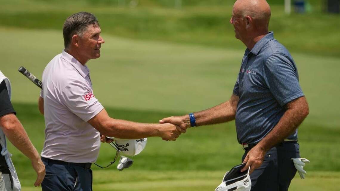 Stewart Cink, Padraig Harrington prepared for another U.S. Senior Open showdown 