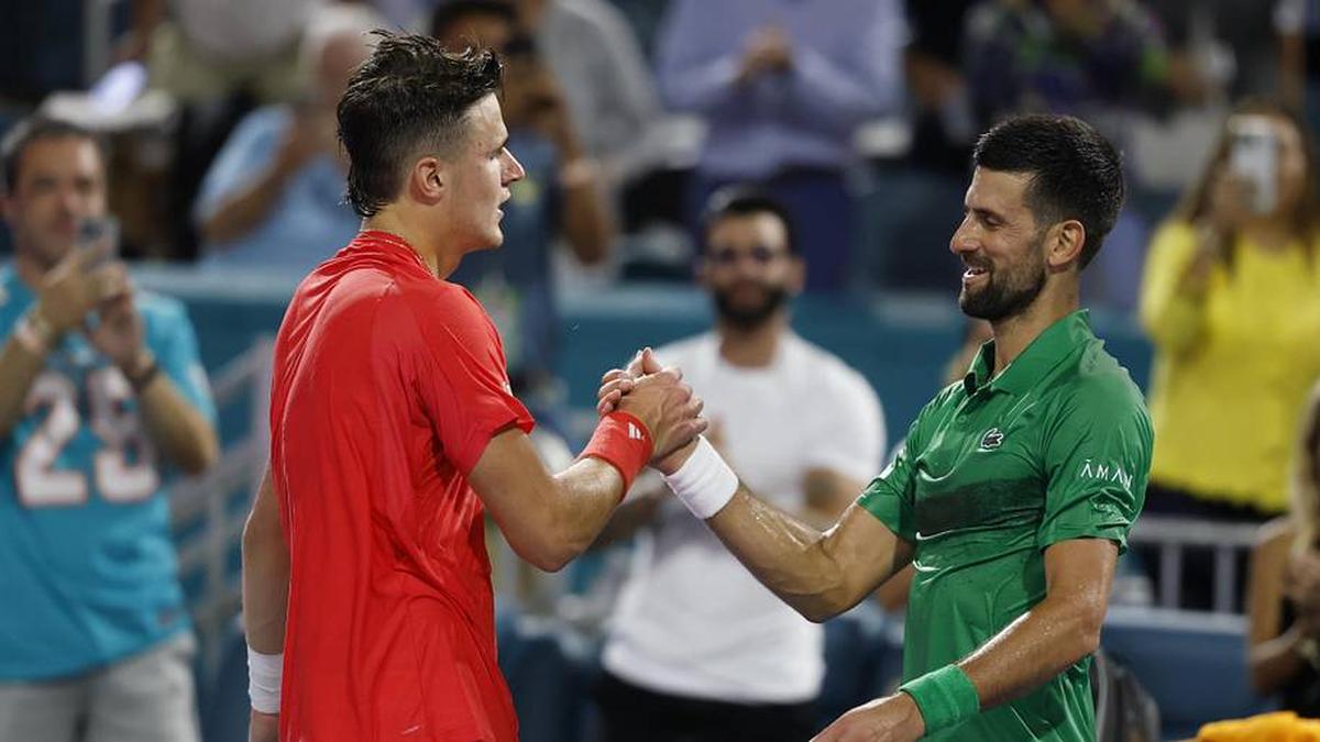  The biggest win of Jakub Menšík's (left) career came at the 2025 Miami Open, where he defeated 24-time major winner Novak Djokovic (right) in the final. | Geoff Burke-Imagn Images 