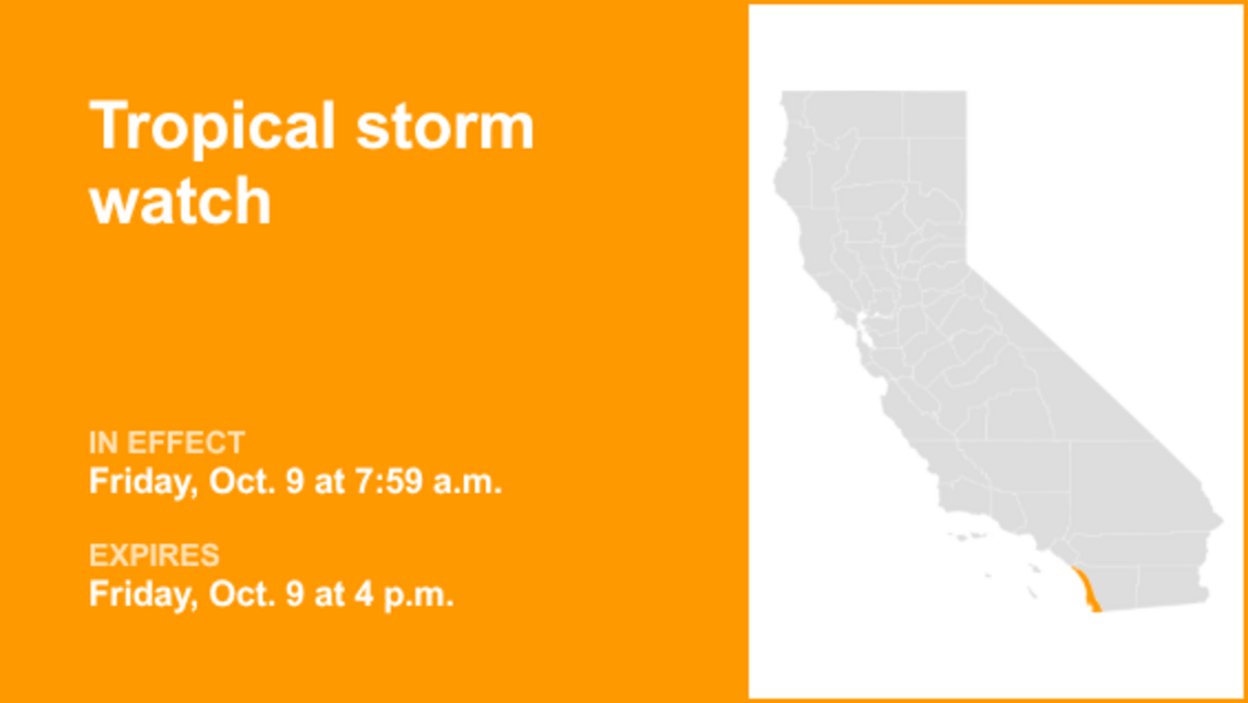 UPDATE: Tropical storm watch active for San Diego County Coastal Areas until Friday night 