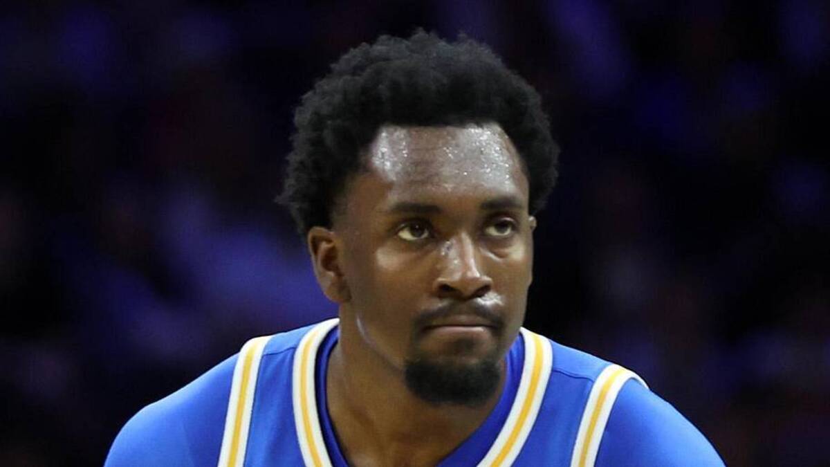  Mar 22, 2026; Philadelphia, PA, USA; UCLA Bruins center Xavier Booker (1) reacts against the UConn Huskies in the first half during a second round game of the men's 2026 NCAA Tournament at Xfinity Mobile Arena. Mandatory Credit: Bill Streicher-Imagn Images | Bill Streicher-Imagn Images 